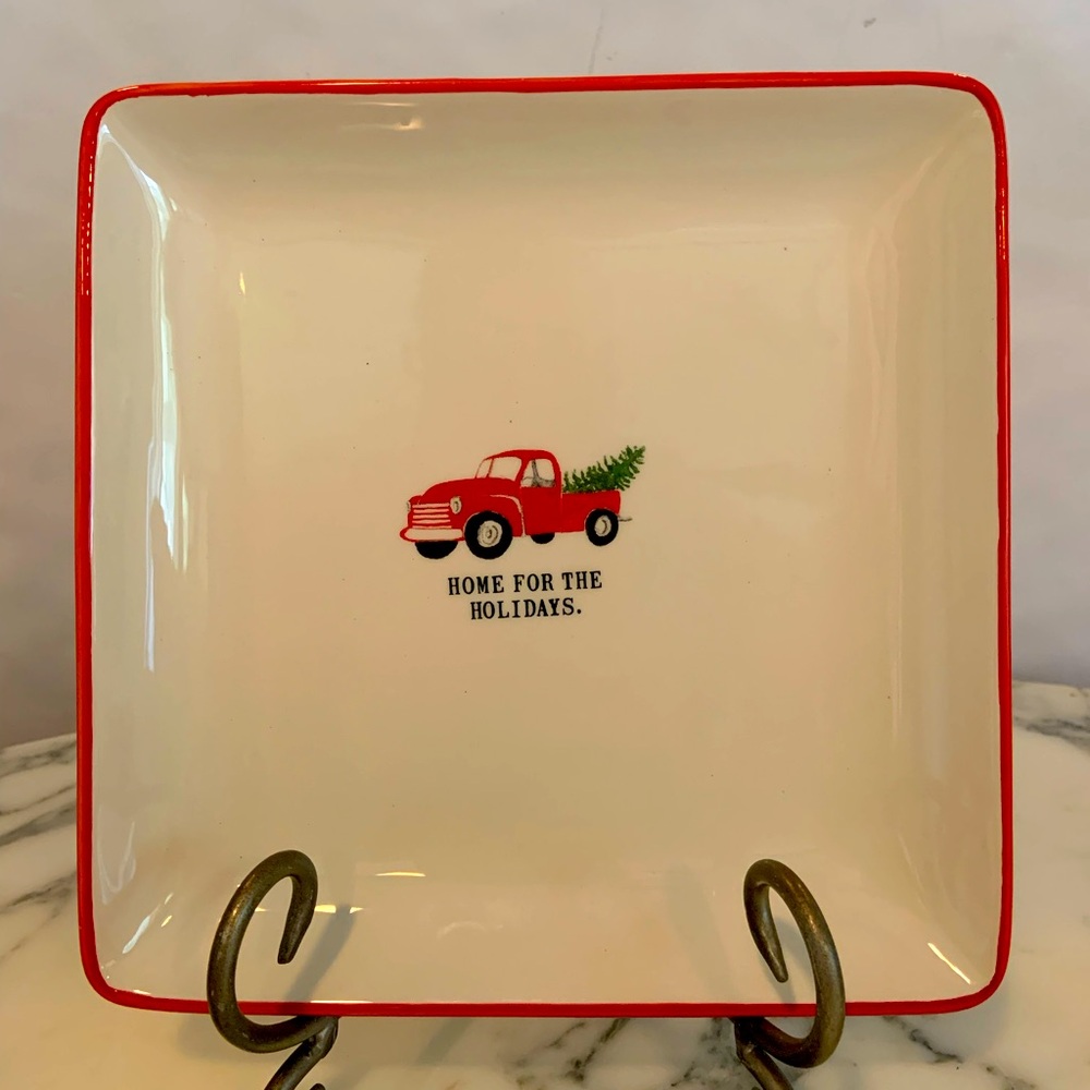 Rae Dunn Artisan Collection Plate “Home for the Holidays” Square Serving Plate